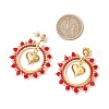 Iron Heart Dangle Stud Earrings EJEW-MZ00405-01-3