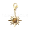 Natural Tiger Eye & Rose Quartz & Lapis Lazuli & Green Aventurine & Amethyst Sun Pendant Decoration HJEW-JM02828-4