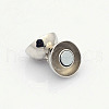 Anti-Tarnish Rhodium Plated 925 Sterling Silver Round Magnetic Clasps STER-L018-04-3