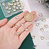   30Pcs Brass Edge & Loop Micro Pave Clear Cubic Zirconia Charms KK-PH0010-41-3
