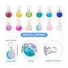 Kissitty 120Pcs 12 Colors Spray Painted Crackle Glass Pendants FIND-KS0001-28-4