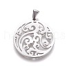 Non-Tarnish 304 Stainless Steel Pendants STAS-F219-02P-1