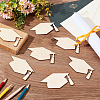 Unfinished Wood Graduation Cap Cutouts DIY-WH0386-40B-5