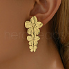 Exaggerated Stainless Steel Flower Dangle Stud Earrings PT2321-1