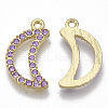 Light Gold Plated Alloy Rhinestone Pendants X-PALLOY-S132-067-1