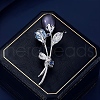 Flower Alloy Rhinestone Brooches for Backpack Clothes PW-WG9DEA1-01-4