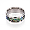 201 Stainless Steel Wide Band Finger Rings RJEW-T005-7-07-3