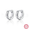 Rhodium Plated Platinum 925 Sterling Silver Hoop Earrings DU0168-5-1