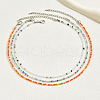 3Pcs Bohemian Round Rainbow Glass Seed Beaded 3 Layer Necklaces for Women DY1745-3