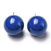 Resin Half Round Stud Earrings with 304 Stainless Steel Pins EJEW-D056-03P-2