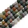 Nature Frosted Indian Agate Round Bead Strands G-M063-4mm-01-1