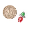 Natural & Dyed Malaysia Jade Bead with Handmade Lampwork Beads and Tibetan Style Alloy Fairy Wing Beads and 304 Stainless Steel Flat Head Pins Pendants PALLOY-JF03620-2