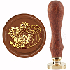 Brass Wax Seal Stamp with Handle AJEW-WH0184-0423-1