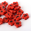 Opaque Acrylic Flower Horizontal Hole Letter Beads X-SACR-Q126-06-2