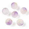 Frosted Baking Painted Crackle Glass Beads with Glitter Powder X1-DGLA-T004-01E-1