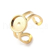 201 Stainless Steel Pad Ring Settings STAS-K278-07A-G-1
