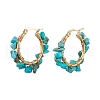 Natural Gemstone Hoop Earring EJEW-JE05709-3