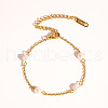 Simple and Elegant Stainless Steel & Natural Freshwater Pearl Link Chain Bracelets for Women FO7311-2-3