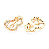 Brass Micro Pave Cubic Zirconia Pendants KK-N263-51G-2