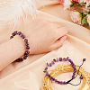 Olycraft 2Pcs 2 Style Natural Amethyst Beaded Stretch Bracelets Set BJEW-OC0001-12-3