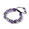 Natural Amethyst Braided Bead Bracelets BJEW-I273-J01-1