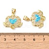 Rack Plating Brass Micro Pave Clear Cubic Zirconia Pendants KK-P268-09G-4