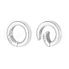   2pcs 925 Sterling Silver Spring Gate Rings with 925 Stamp STER-PH0002-15-7