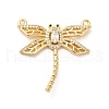 Brass Pave Clear & Jet Cubic Zirconia Connector Charms KK-H434-05G-1