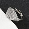 Brass Micro Pave Cubic Zirconia Cuff Rings for Women RJEW-A069-13P-03-3