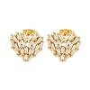Brass Pave Clear Cubic Zirconia Stud Earrings EJEW-M258-39G-1