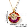 Brass Evil Eye Glass Pendant Necklaces AA7178-1-1