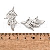 Leaf Brass Stud Earrings EJEW-R025-20P-5