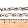 304 Stainless Steel Oval Textured Infinity Link Chain Necklaces for Women Men NJEW-K249-20A-P-5