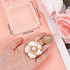 Beebeecraft 1Pc Flower Brass Cubic Zirconia Brooches JEWB-BBC0001-05-3