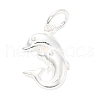 925 Sterling Silver Double Dolphins Charms STER-S009-09S-1