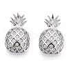 Rhodium Plated 925 Sterling Silver Micro Pave Cubic Zirconia Pendants STER-T004-59P-1