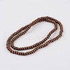 Frosted Rondelle Electroplate Non-magnetic Synthetic Hematite Beads Strands G-L436-02A-2