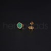 Synthetic Malachite Hexagon Stud Earrings HM7952-1-2