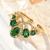 Brass Micro Pave Cubic Zirconia Adjustable Cuff Rings RJEW-C131-02G-3