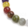 Natural & Synthetic Mixed Gemstone Round Beaded Stretch Bracelets for Womenm Men BJEW-JB11556-3