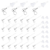 DICOSMETIC 50Pcs Transparent Painless Prevent Allergy Resin Stud Earring Findings with Stainless Steel Findings KY-DC0001-03-1