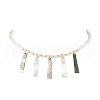 Natural Black Lip Shell Trapezoid Pendant Necklaces NJEW-JN05217-3