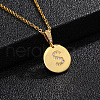 Brass Micro Pave Clear Cubic Zirconia Flat Round with Letter Pendant Necklaces FS-WG00655-19-1