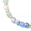 Natural Blue Agate Beaded Bracelets BJEW-JB11763-02-3
