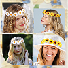 CRASPIRE 2Pcs 2 Colors Cloth Small Sunflowe Wreath Headband OHAR-CP0001-19-5