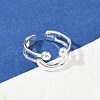 925 Sterling Silver Adjustable Cuff Rings for Women RJEW-G351-02S-2