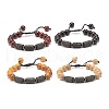 Round Natural Wood Braided Bead Bracelet BJEW-JB07345-1