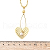 304 Stainless Steel & Plastic Imitation Pearl Mesh Heart Pendant Necklaces for Women NJEW-U032-10G-5