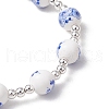 2Pcs 2 Colors Electroplate Non-magnetic Synthetic Hematite Round Bead Strecth Bracelets for Women BJEW-JB11600-5