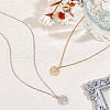 ANATTASOUL 2Pcs 2 Colors 304 Stainless Steel Hollow Rose Pendant Necklaces Set for Women NJEW-AN0001-87-7